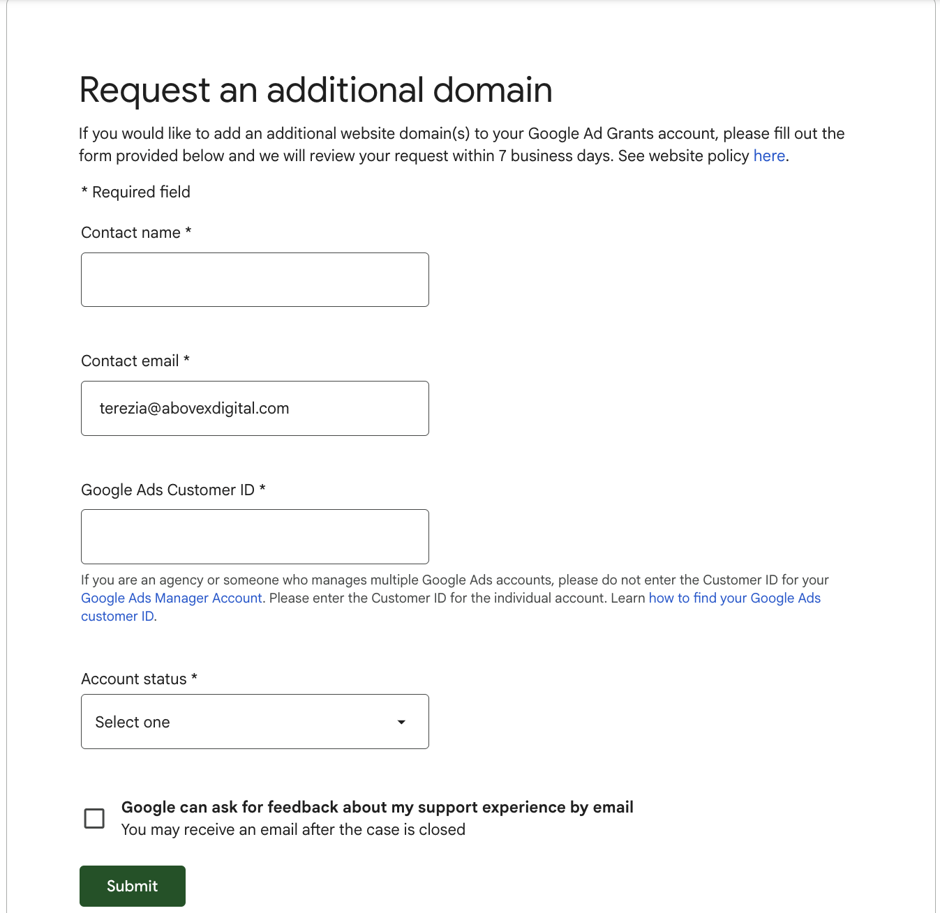 website-policy-request-an-additional domain-form